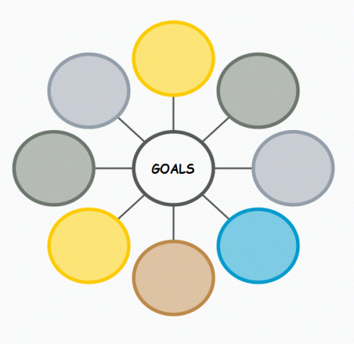 Fill in each bubble with your eight most important goals by the time you graduate from high school. 